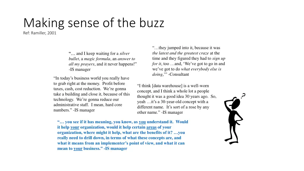 making sense of the buzz ref ramiller 2001