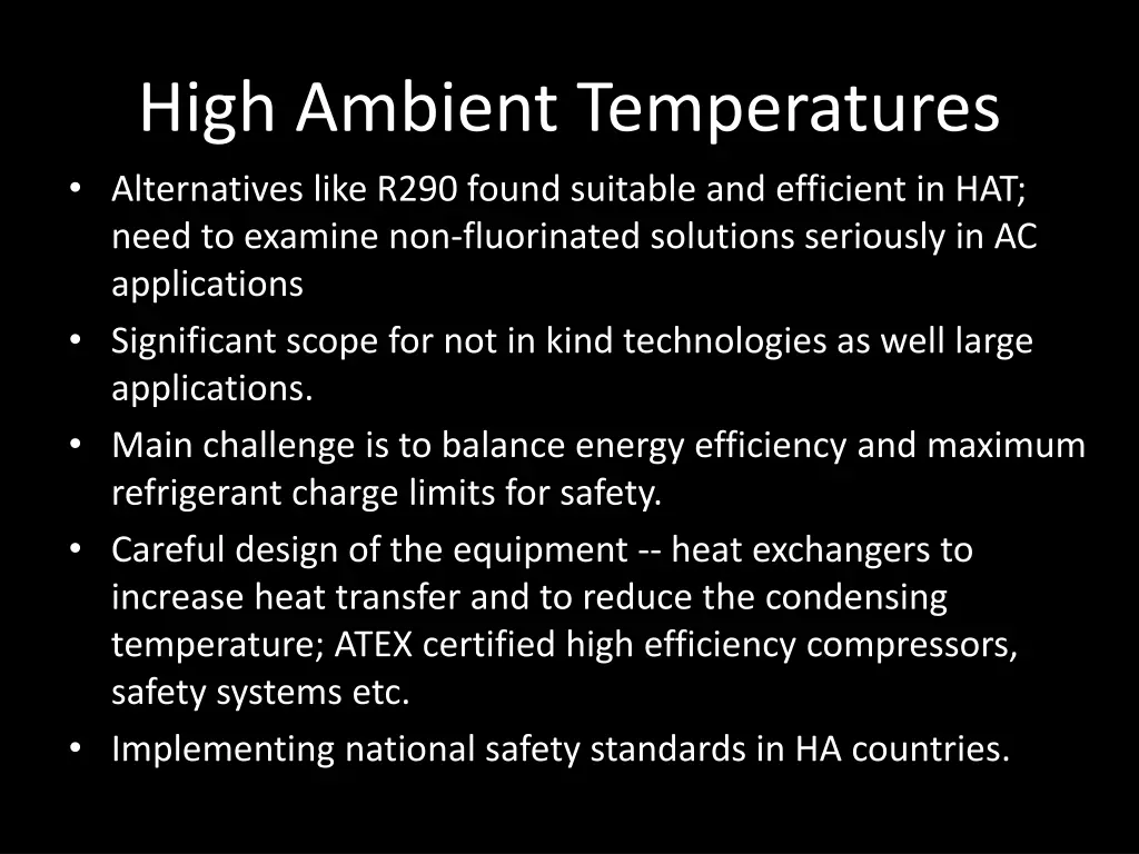 high ambient temperatures alternatives like r290