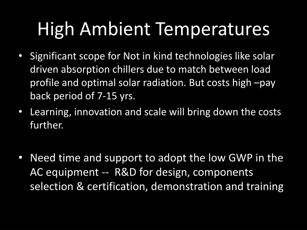 high ambient temperatures