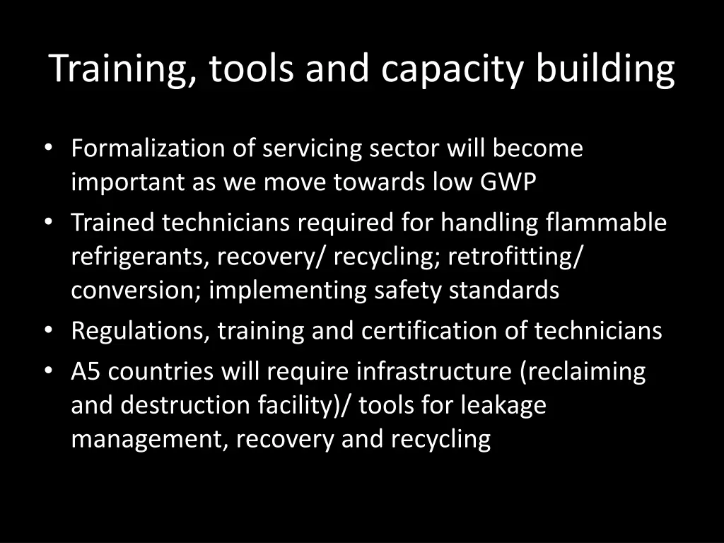 training tools and capacity building