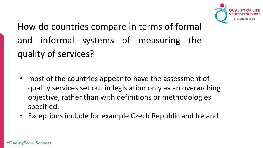 how do countries compare in terms of formal