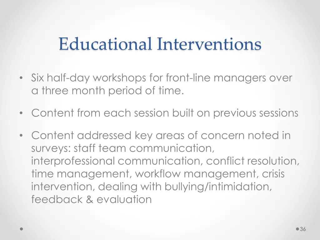 educational interventions