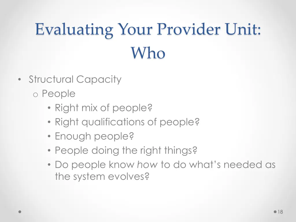 evaluating your provider unit who