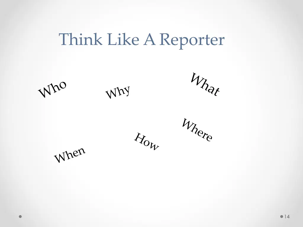 think like a reporter