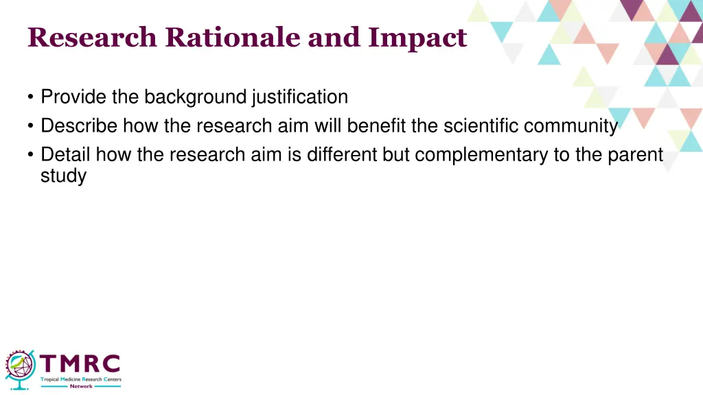 research rationale and impact