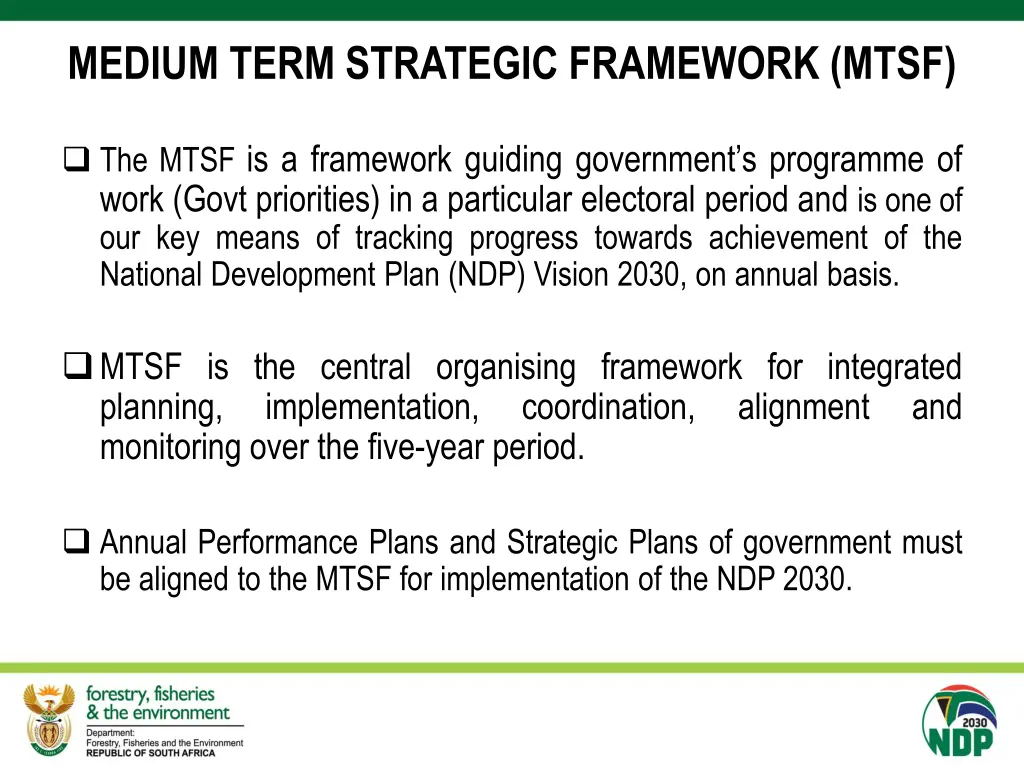 medium term strategic framework mtsf