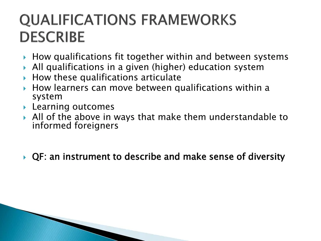 how qualifications fit together within