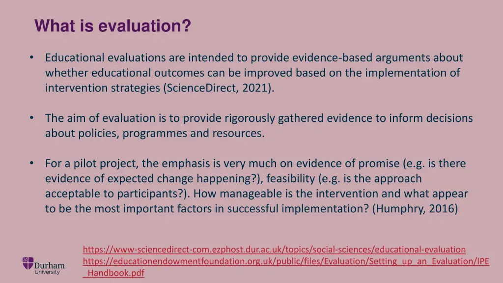 what is evaluation