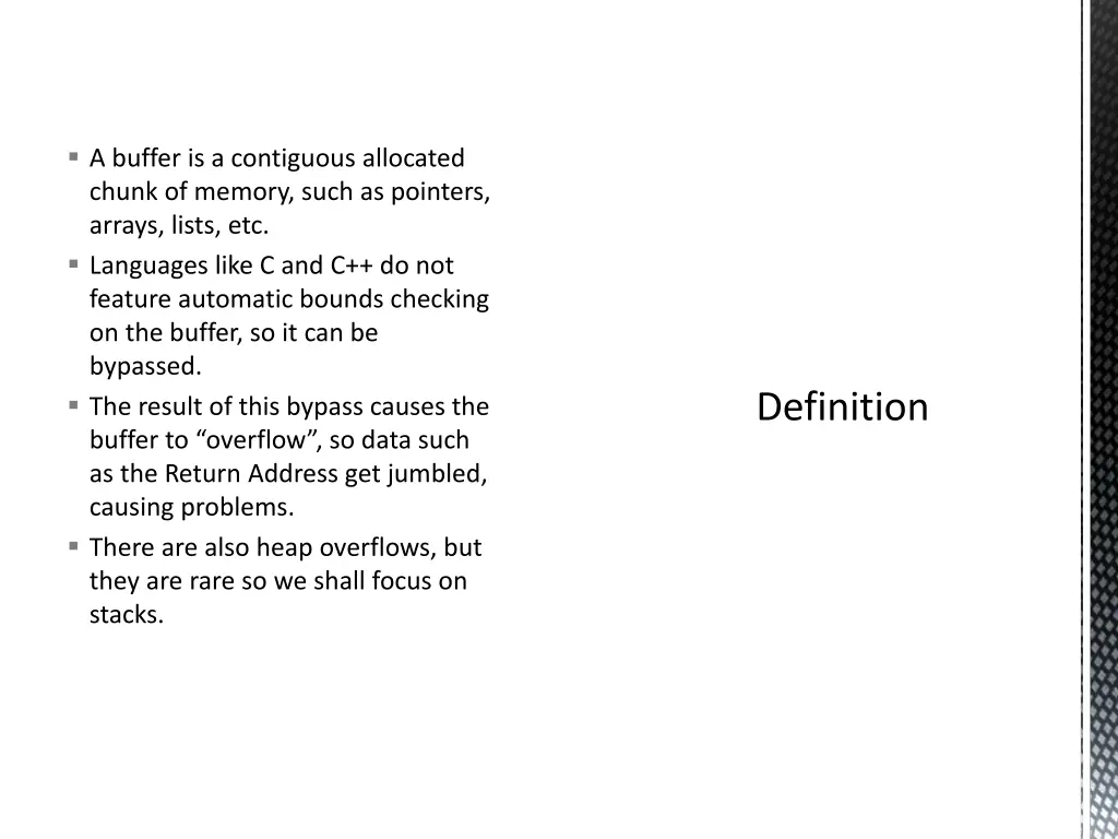 a buffer is a contiguous allocated chunk