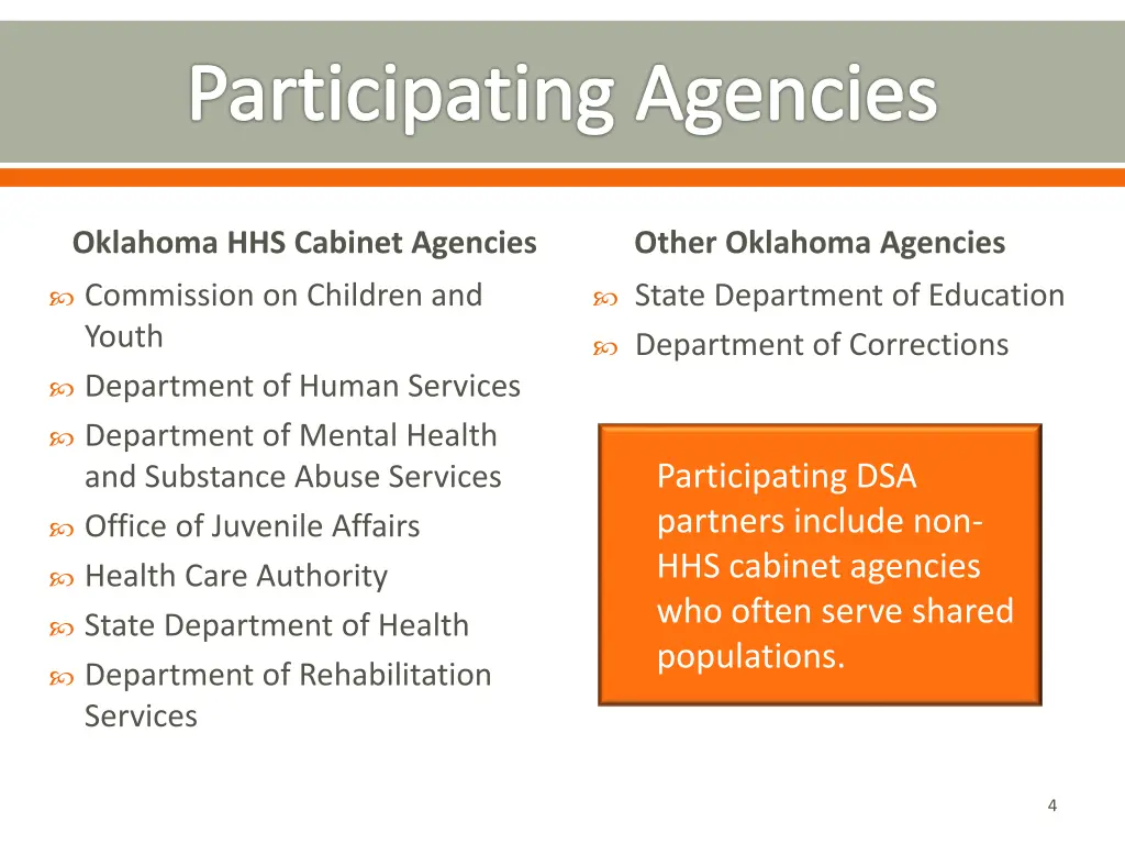 participating agencies