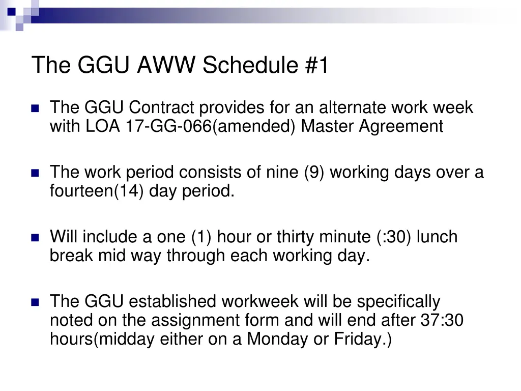 the ggu aww schedule 1