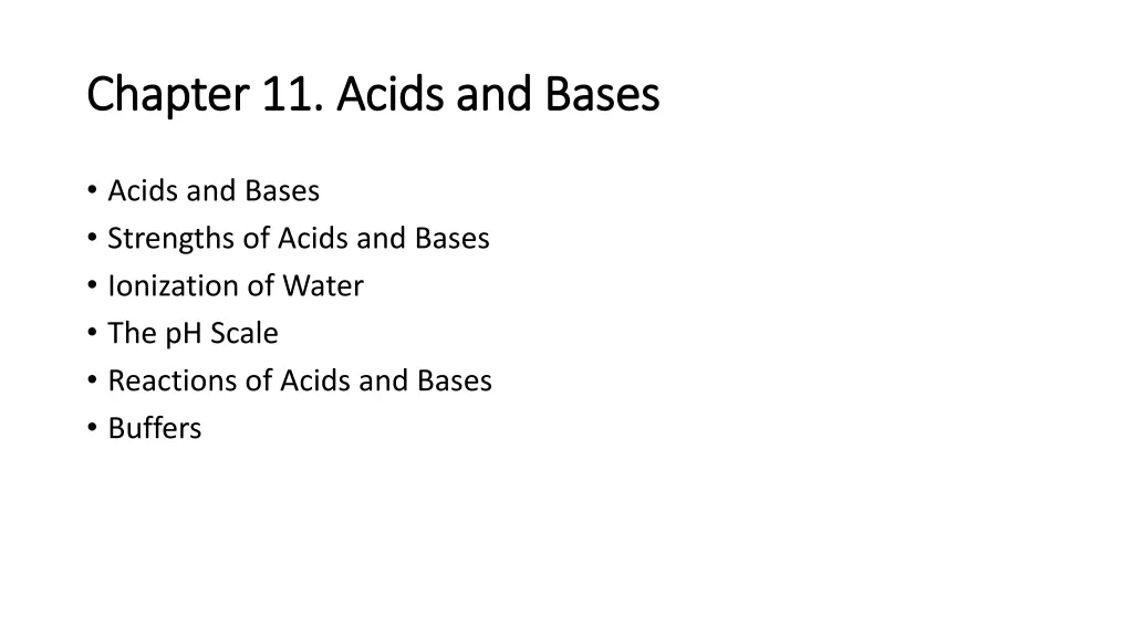 chapter 11 acids and bases chapter 11 acids