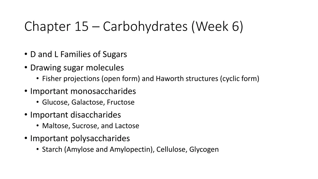 chapter 15 carbohydrates week 6