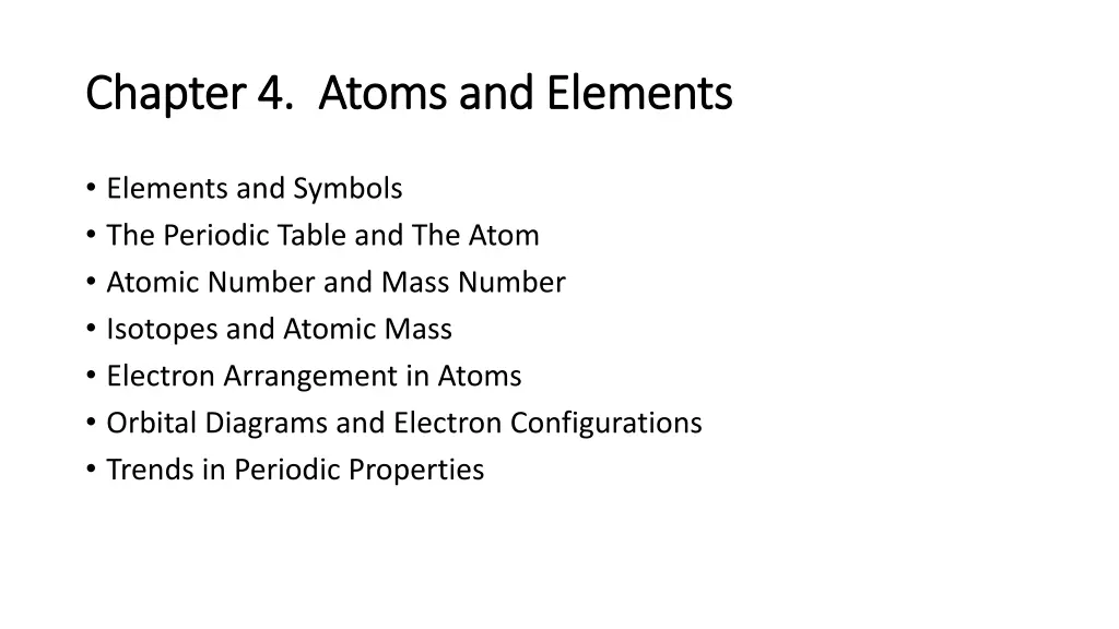 chapter 4 atoms and elements chapter 4 atoms