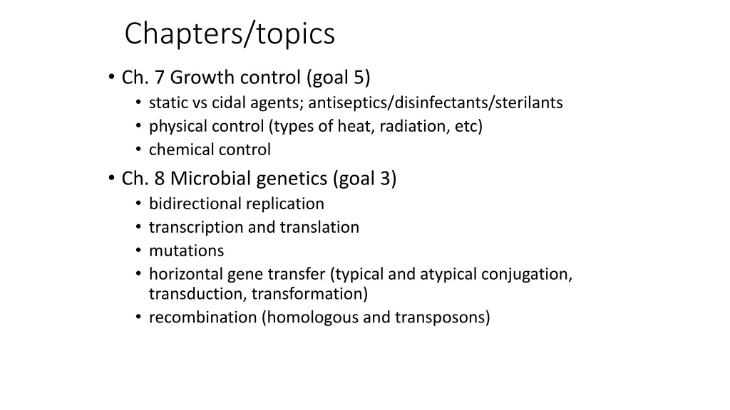 chapters topics 1