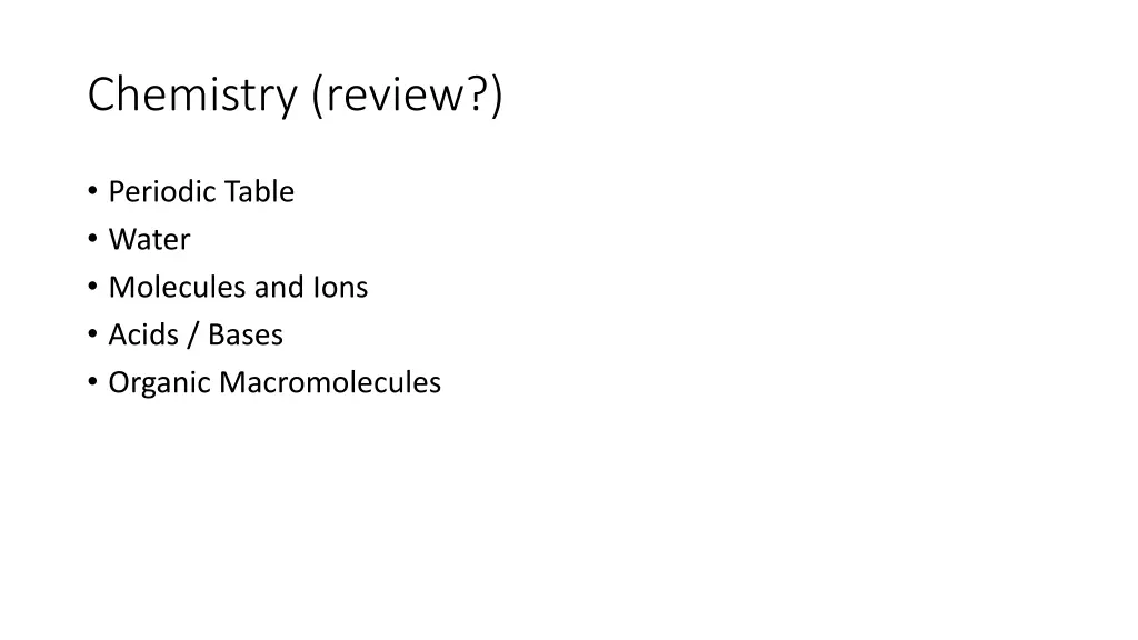 chemistry review