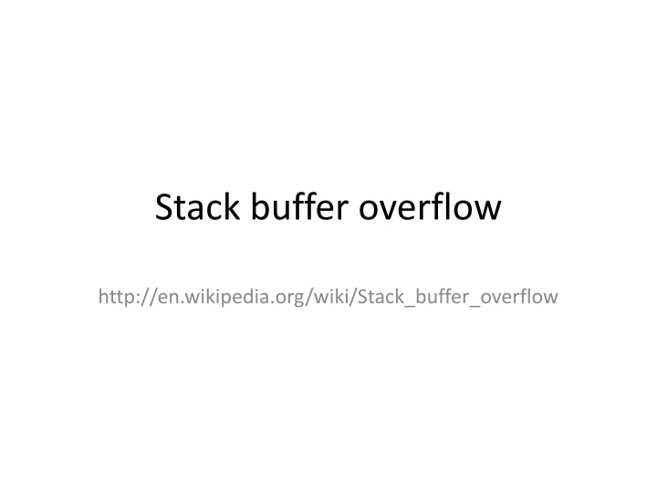 stack buffer overflow