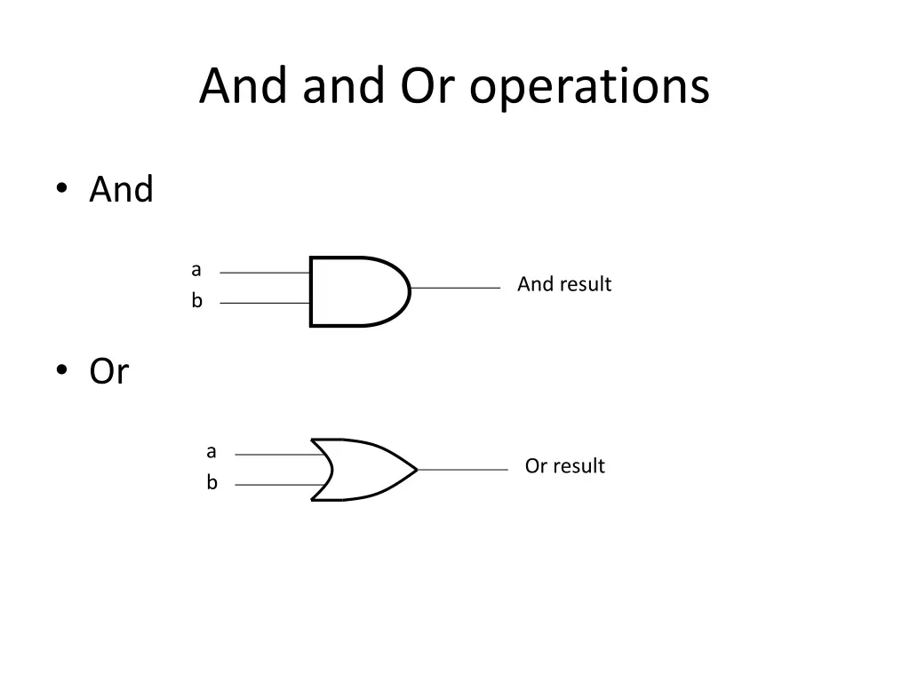 and and or operations