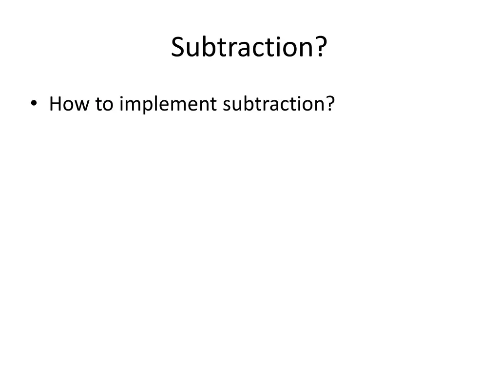 subtraction