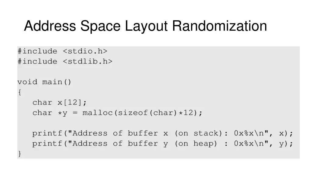 address space layout randomization