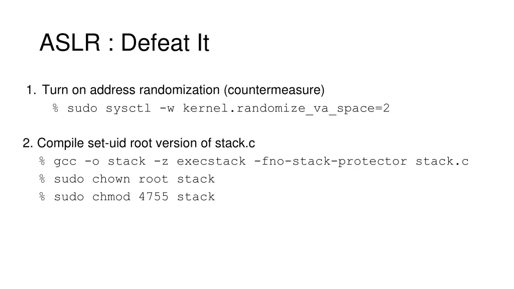 aslr defeat it