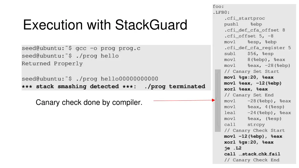 execution with stackguard