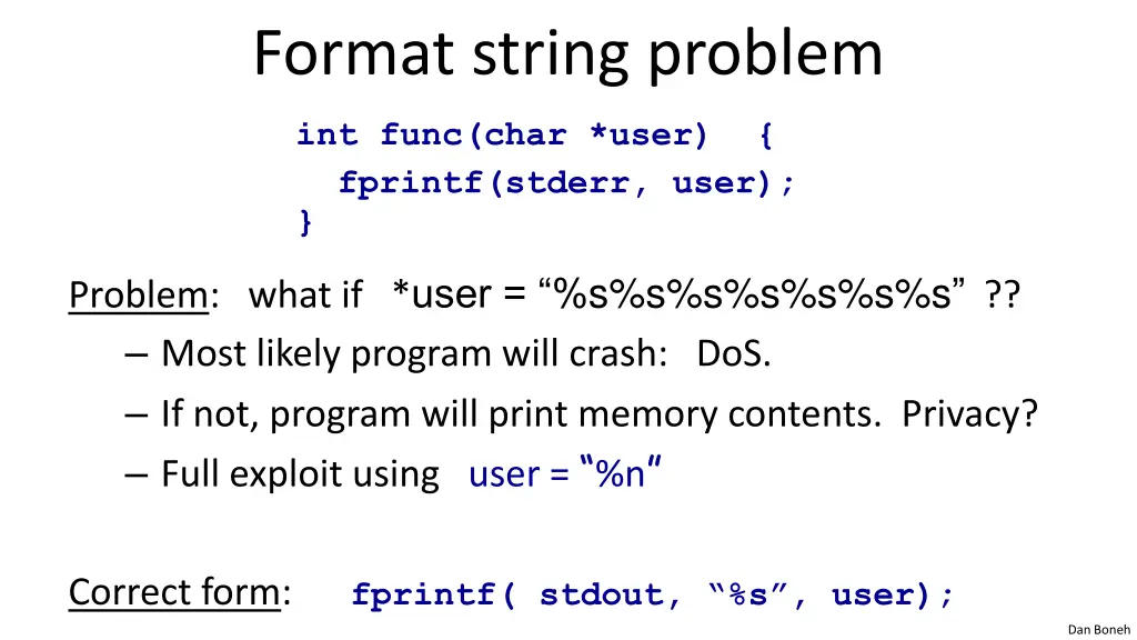 format string problem