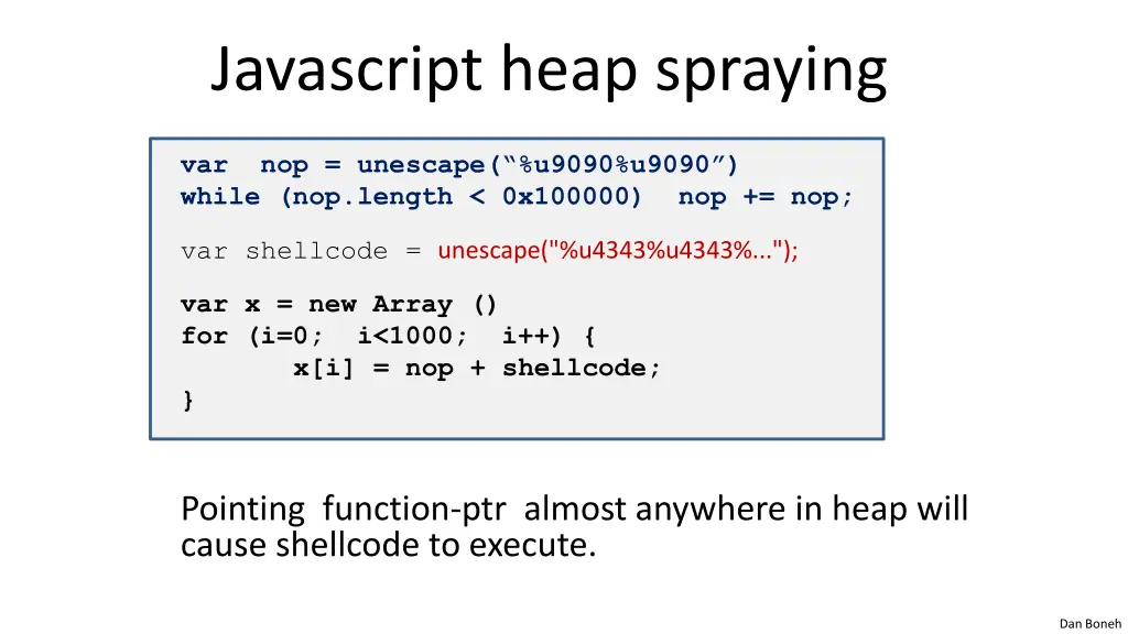 javascript heap spraying