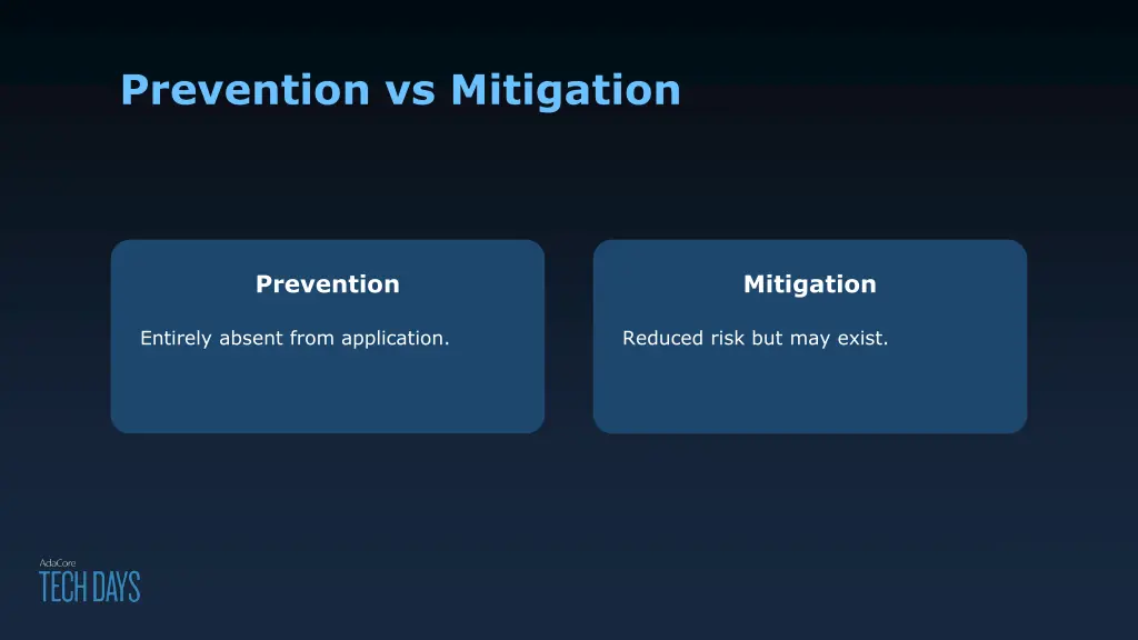 prevention vs mitigation