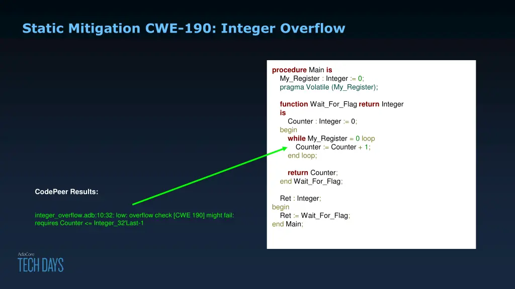 static mitigation cwe 190 integer overflow