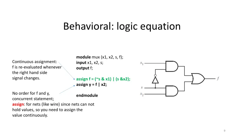 behavioral logic equation