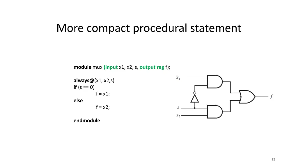 more compact procedural statement