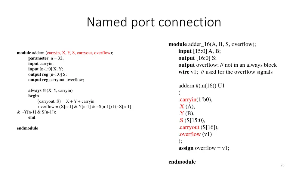 named port connection