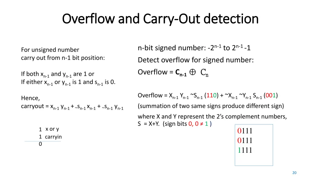 o overflow and carry verflow and carry