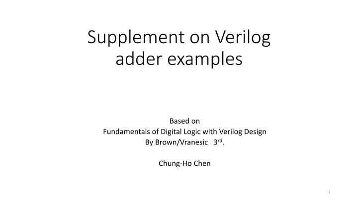 supplement on verilog adder examples