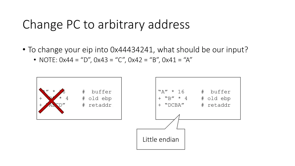 change pc to arbitrary address