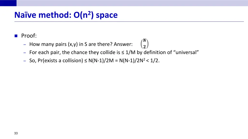 na ve method o n 2 space