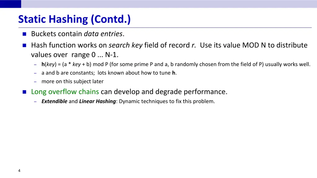 static hashing contd