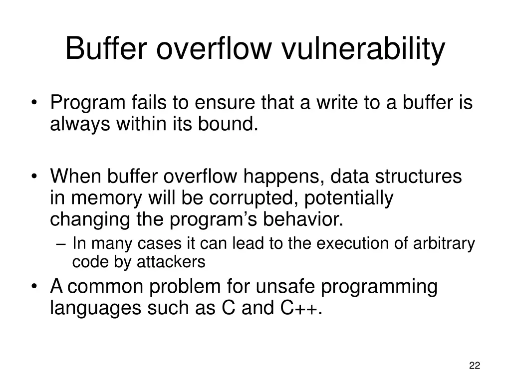 buffer overflow vulnerability