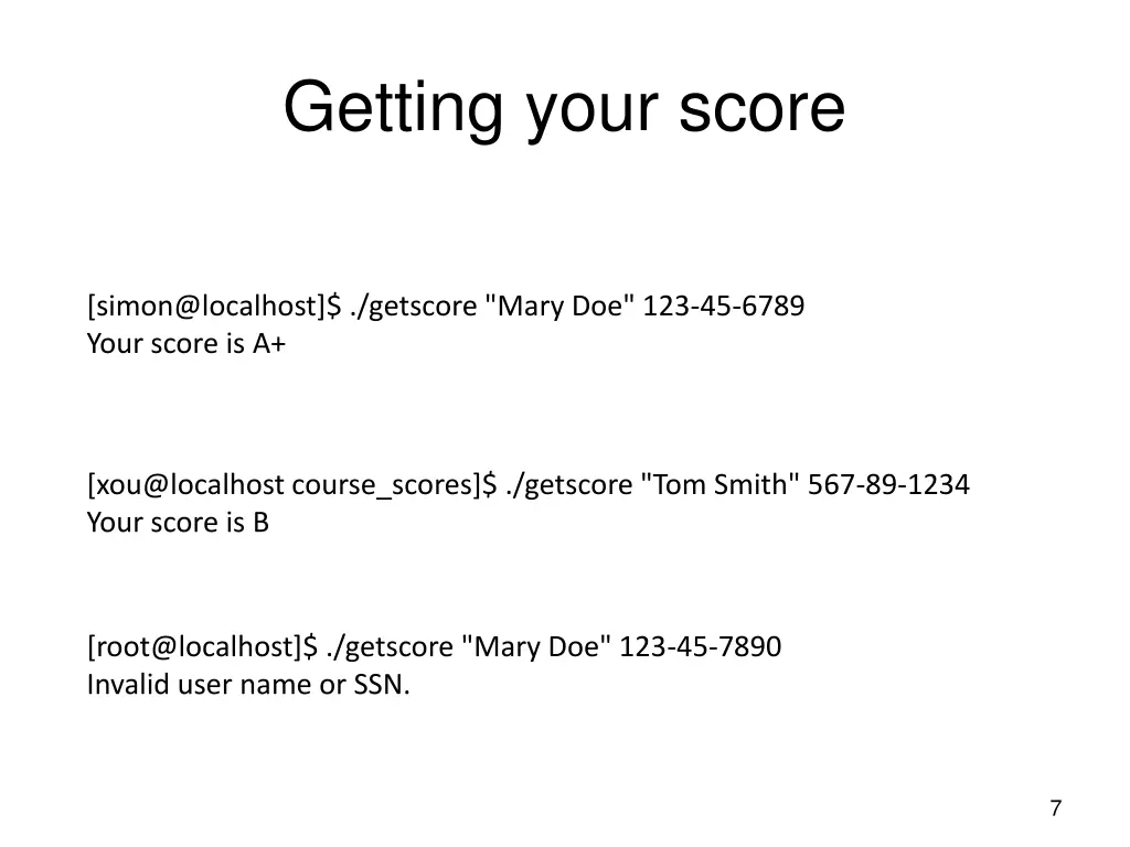 getting your score