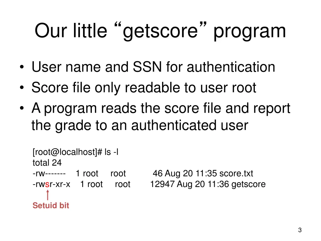 our little getscore program