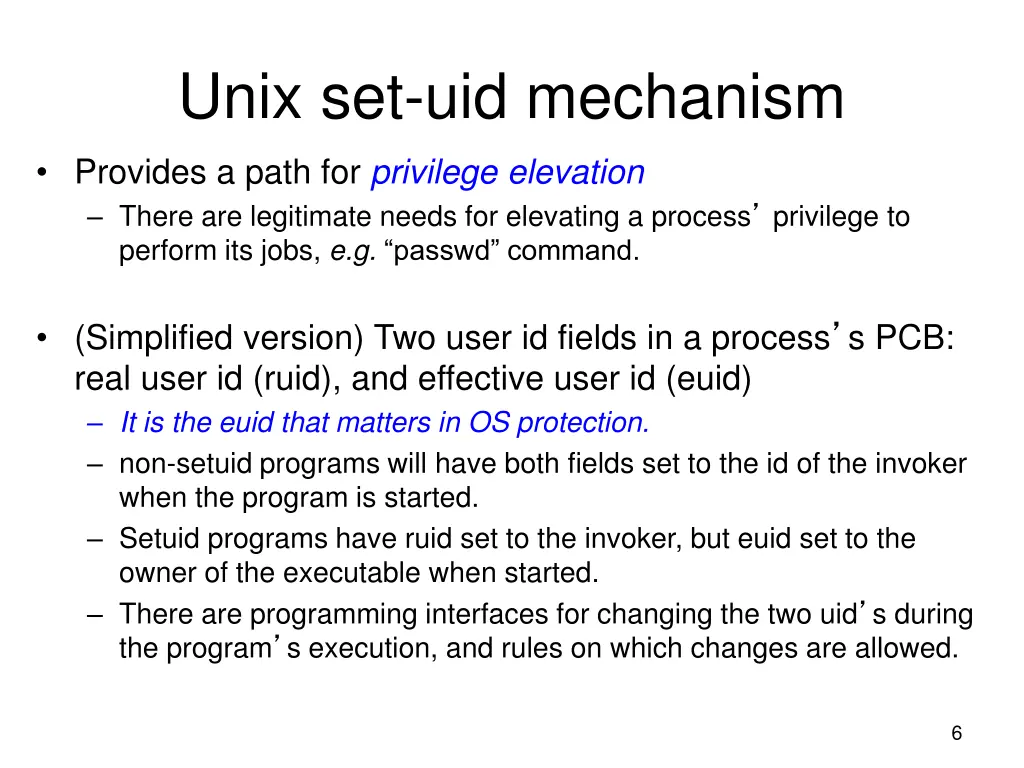 unix set uid mechanism 1