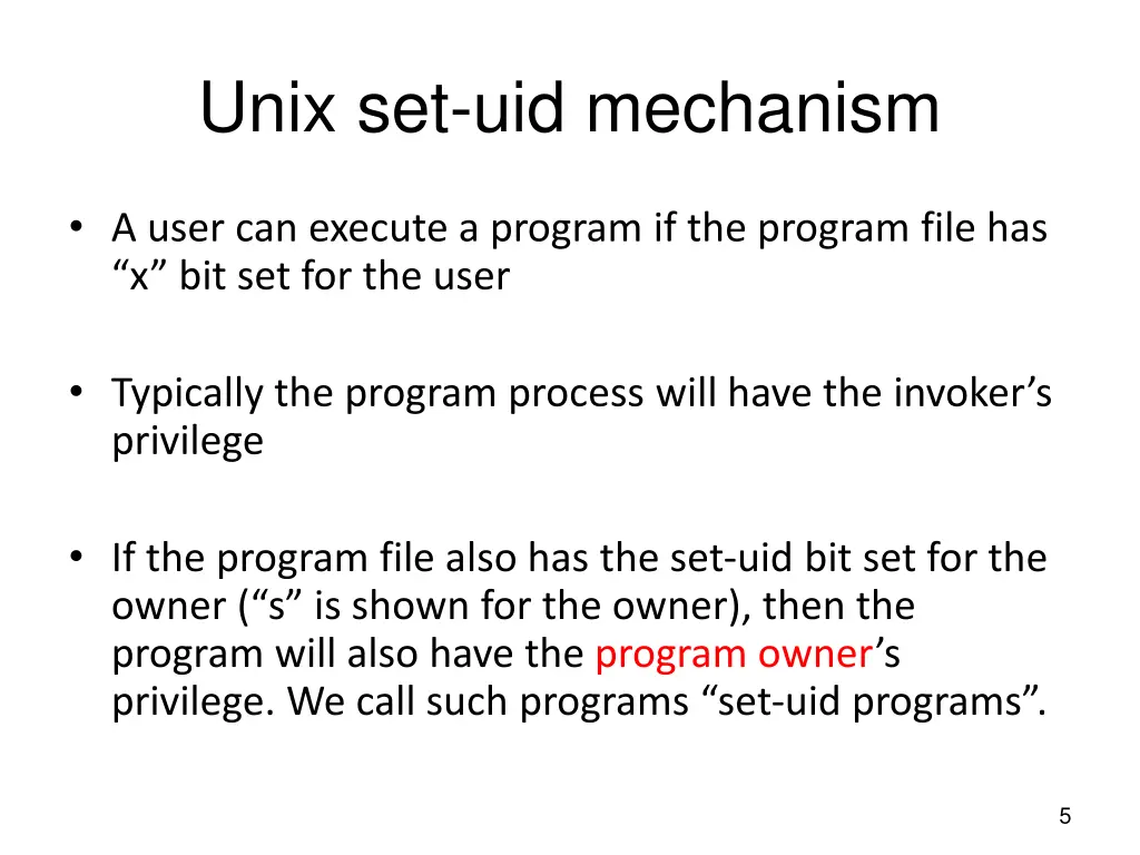 unix set uid mechanism