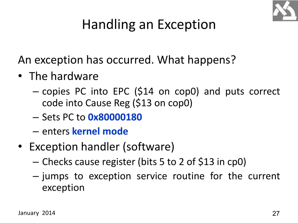 handling an exception