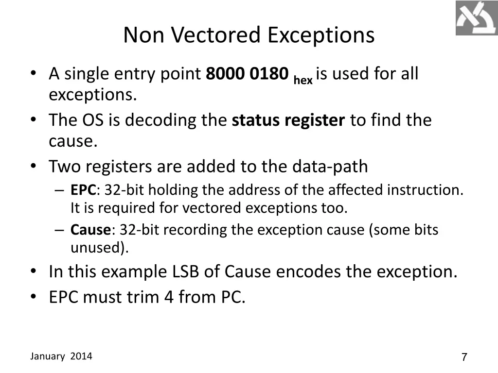 non vectored exceptions