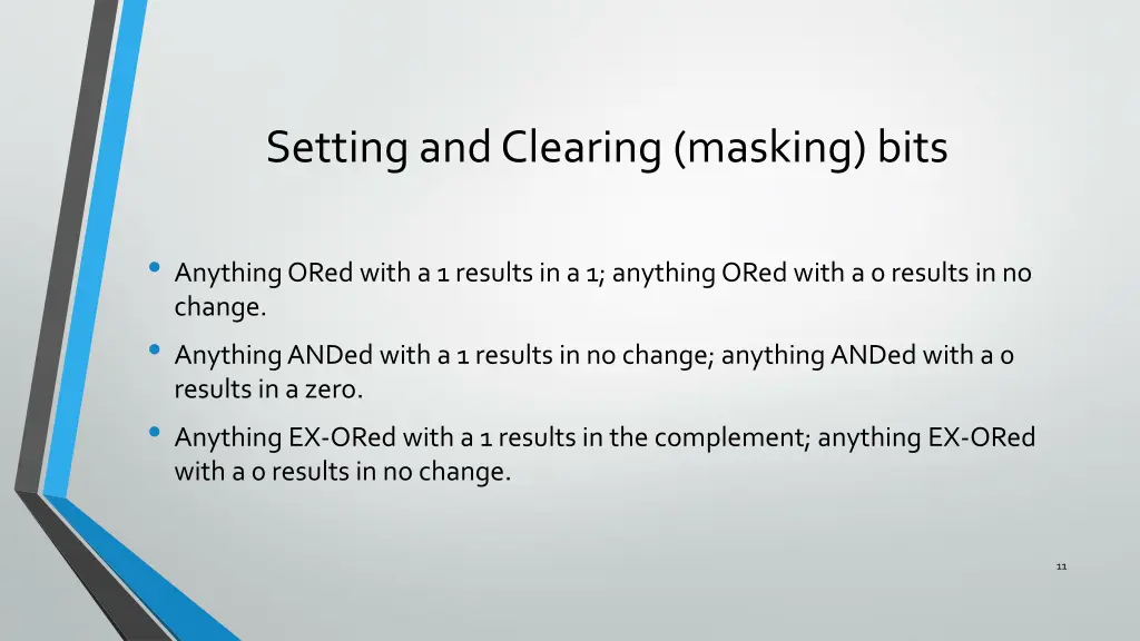 setting and clearing masking bits