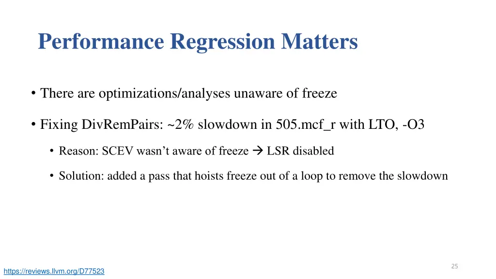 performance regression matters